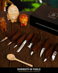 Wood Carving Tools Deluxe-Whittling Knife,Wood Carving Kit,Wood Whittling Kit for Beginners,Spoon Carving Kit,Woodworking Tools Set Large Wood Carving Knife Set