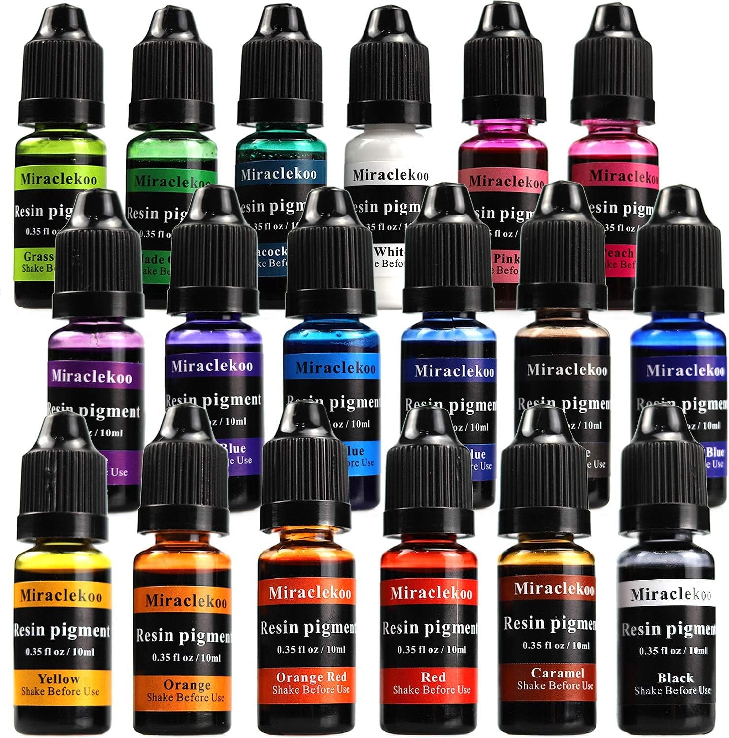 18 Colors Epoxy Resin Color Pigment Liquid Resin Color Dye Translucent Resin Colorant