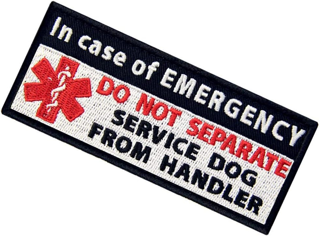 Service Dog in Case of Emergency Medic Paramedic Star of Life Vests/Harnesses Patch Embroidered Fastener Hook & Loop Emblem