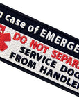 Service Dog in Case of Emergency Medic Paramedic Star of Life Vests/Harnesses Patch Embroidered Fastener Hook & Loop Emblem