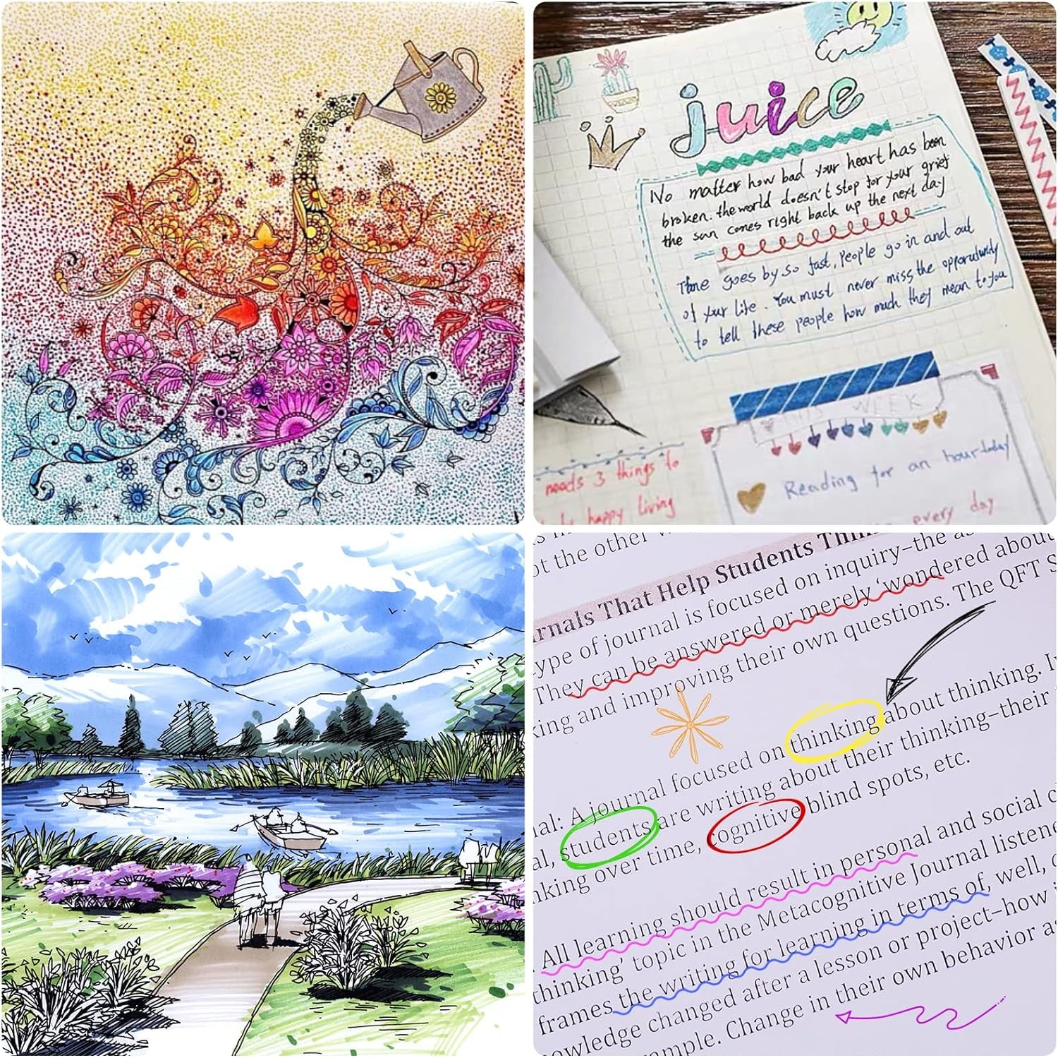 [12 Colors] 05 Micro, Fineliner Pen Set Ink, Fine Point Pen,Multi-Liner, Sketching, Anime,Artist Illustrating/Technical Drawing,Office Documents