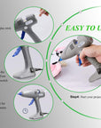Full Size Hot Glue Gun,  120W&80W Glue Guns Dual Temp Large Industry Glue Gun, Corded Detachable Cord Use Stand-Up Base Anti-Drip Hot Melt Glue Gun with 12 Glue Sticks for Art DIY Craft Repair