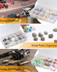 Tackle Box Organizer Plastic Organizer Box with Dividers Bead Organizer Box Container Clear Snackle Box Container Large 15 Grid Box Organizer