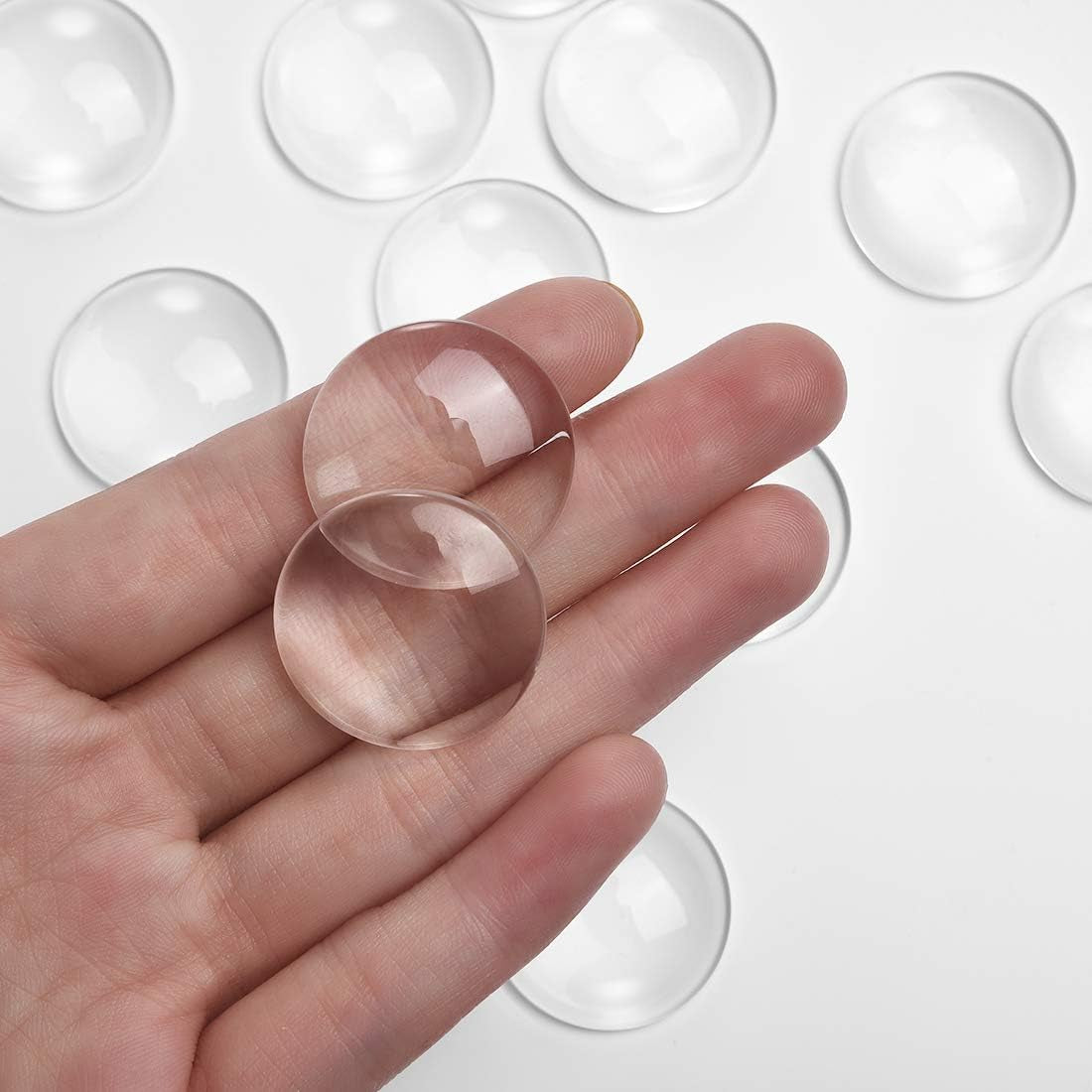 80Pcs Pendant Bezels &amp; Clear Cabochon Domes Set for Photo Pendant Resin Craft Jewelry Making, 40Pcs Mixed Color Pendant Trays with 40 Pcs Transparent Glass Cabochons 1 Inch/25Mm Matching