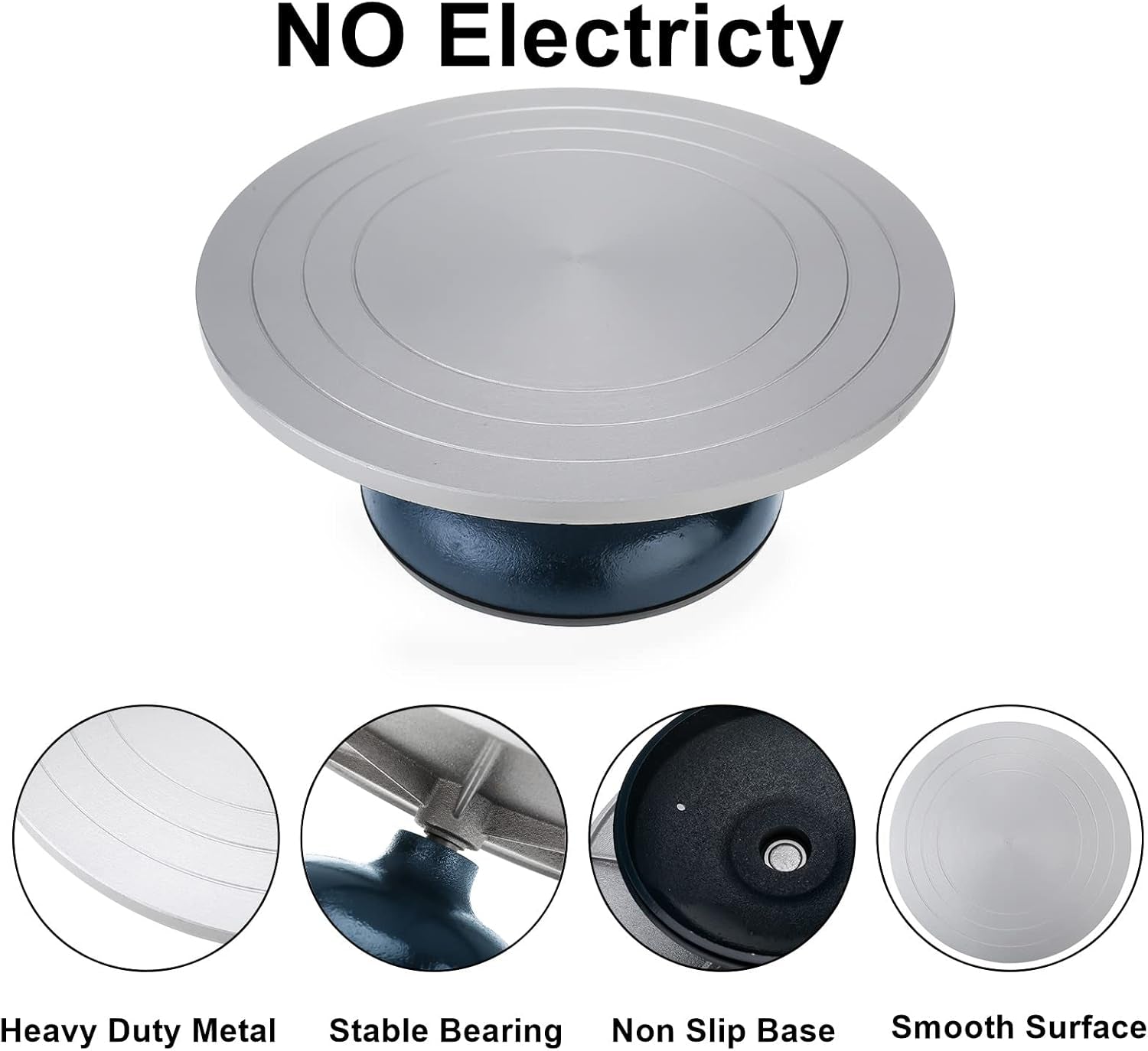 Large 12 Inch Sculpting Wheel, Heavy Duty Banding Wheel All Metal Construction Turntable with Ball Bearings