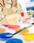 9 Pcs Pottery Glaze Brushes Ceramic Brushes Set Different Shapes Glaze Brushes for Pottery Acrylic Watercolor Wool Bristle Art Paintbrush Sets for Painting Artists Rock Students Adults Kids