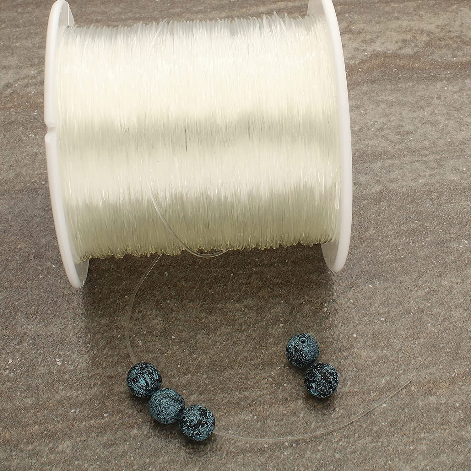 Bead & Jewelry Cord - Strong & Stretchy, Easy to Knot - Clear Color - 0.7Mm Diameter - 100-Meter (328 Ft) Spool - Elastic String for Making Beaded Jewelry