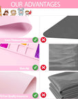 Silicone Painting Mat, 20"X16"Silicone Art Mat for Kidswith 1 Water Cup ，Craft Paint Brush Cleaner Tool，Diy, Clay, Play Doh（Pink）…