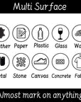 White Paint Pens Paint Markers, 12 Pack Waterproof Oil-Based Paint Pen Set Quick Dry and Permanent, Markers for Rock, Stone, Ceramic, Wood, Fabric, Plastic, Canvas, Glass, Mugs, Tires