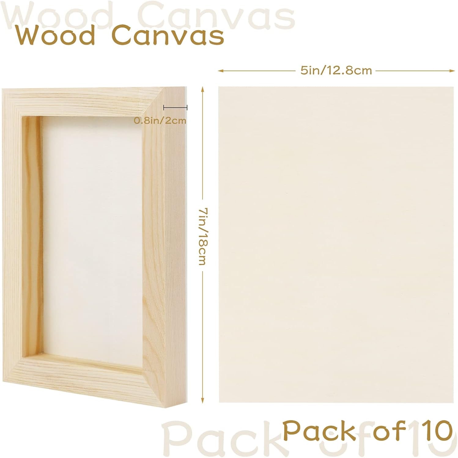 10 Pcs 5X7 Wood Panel Boards, Unfinished Wood Canvas Wooden for Painting, Arts, Pouring Use with Oils, Acrylics
