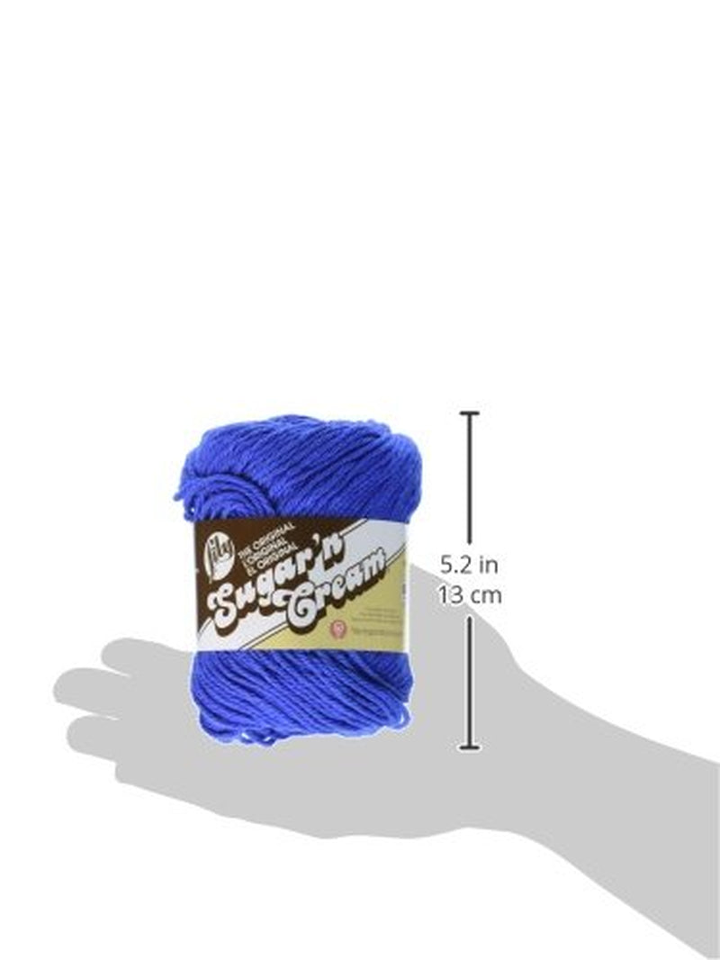 Sugar &#39;N Cream the Original Solid Yarn, 2.5Oz, Medium 4 Gauge, 100% Cotton - Blue - Machine Wash &amp; Dry