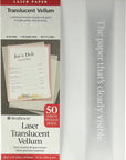 59-854 Laser Vellum Inkjet Paper, 8.5"X11", 50 Sheets,White/Ivory