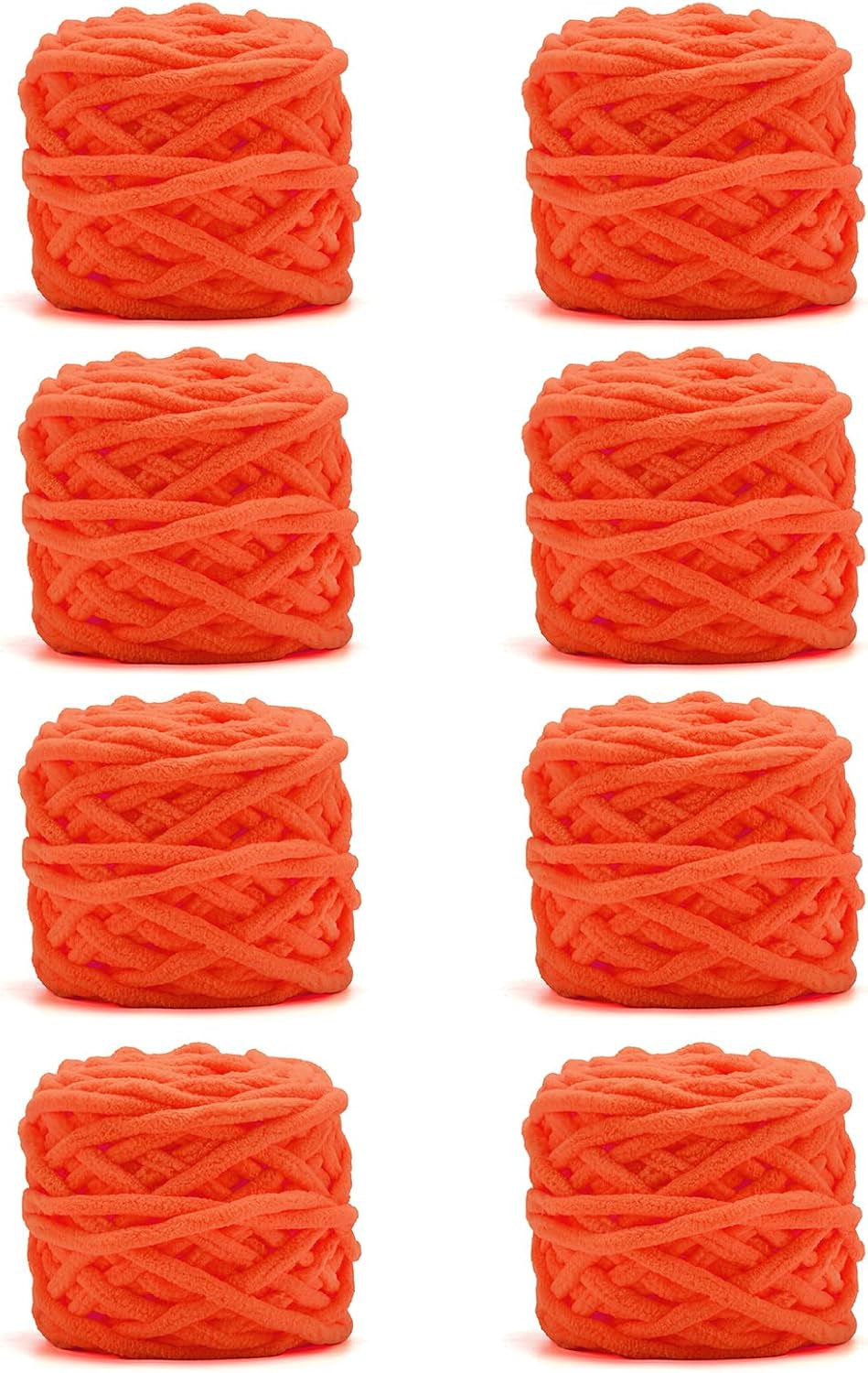 Blanket Yarn 3 Pack of 100G/3.5Oz - White Chenille Yarn 6 Super Bulky - Knitting, Crocheting &amp; Crafts Chunky Yarn