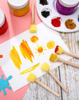 40 Pieces round Sponge Foam Brush Set Paint Sponge Brush Wooden Handle Foam Brush Sponge Painting Tools for Kids Painting Crafts (0.6 Inch)