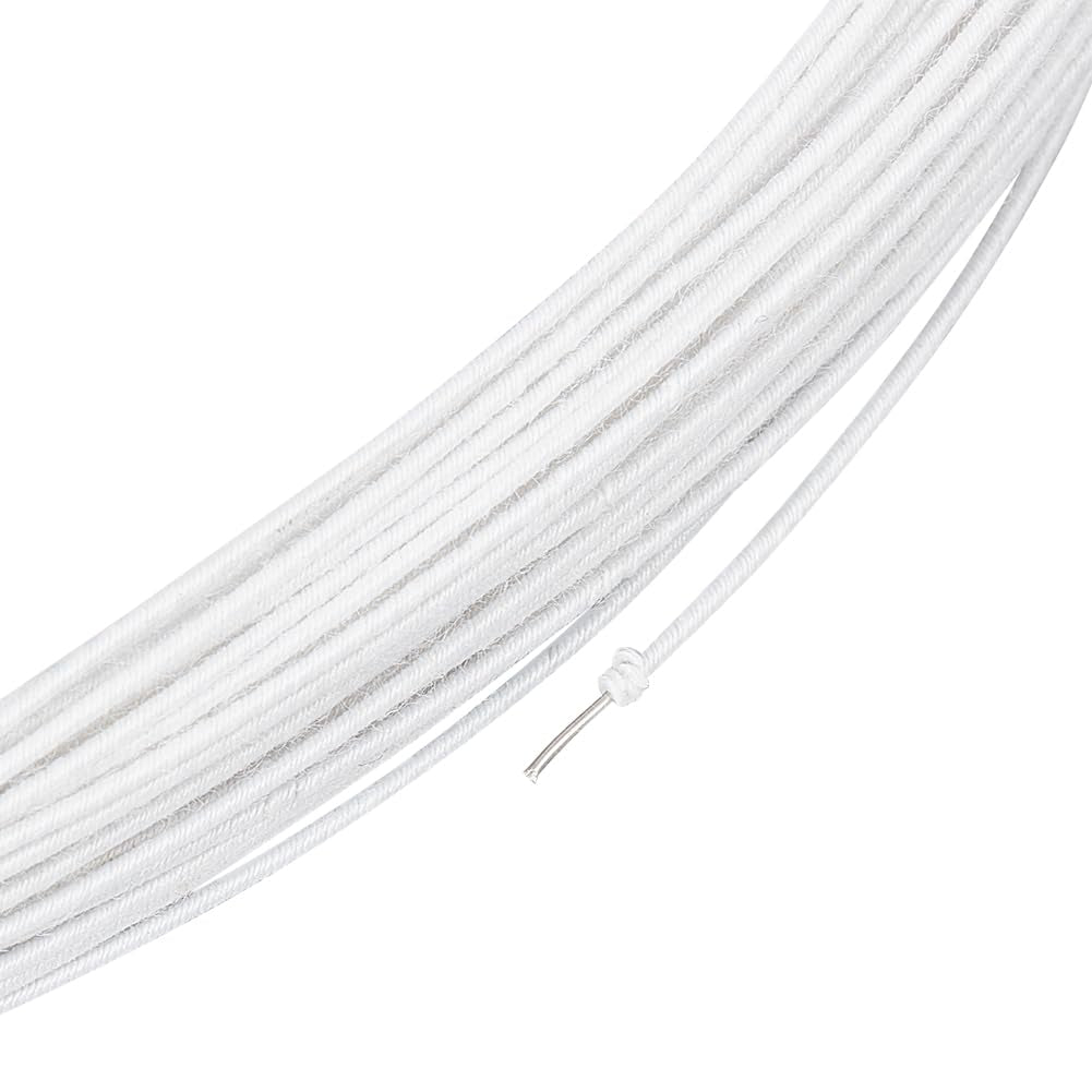 21.8 Yards White Floral Wires, 20 Gauge Cotton Covered Millinery Wire, Iron Stem Wires for Florist Crafts Making Sewing Supplies Brim Making Accessories