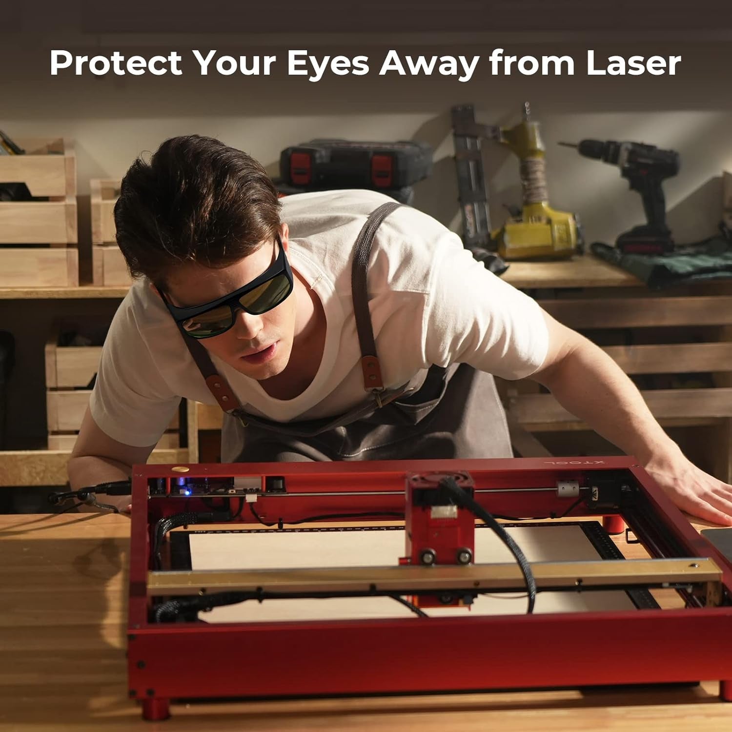 Laser Safety Glasses OD 6+190Nm–460Nm & 800Nm–1100Nm, Laser Safety Goggles for  F1, F1 Ultra, M1, M1 Ultra, S1, D1, P2 and Most Laser Engraving, Laser Engraver Accessories