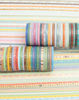 60 Rolls Skinny Washi Tape Set Gold Foil Masking Thin Basic Patterns Decorative Tapes for Arts, DIY Crafts, Journals, Planners, Scrapbook, Wrapping