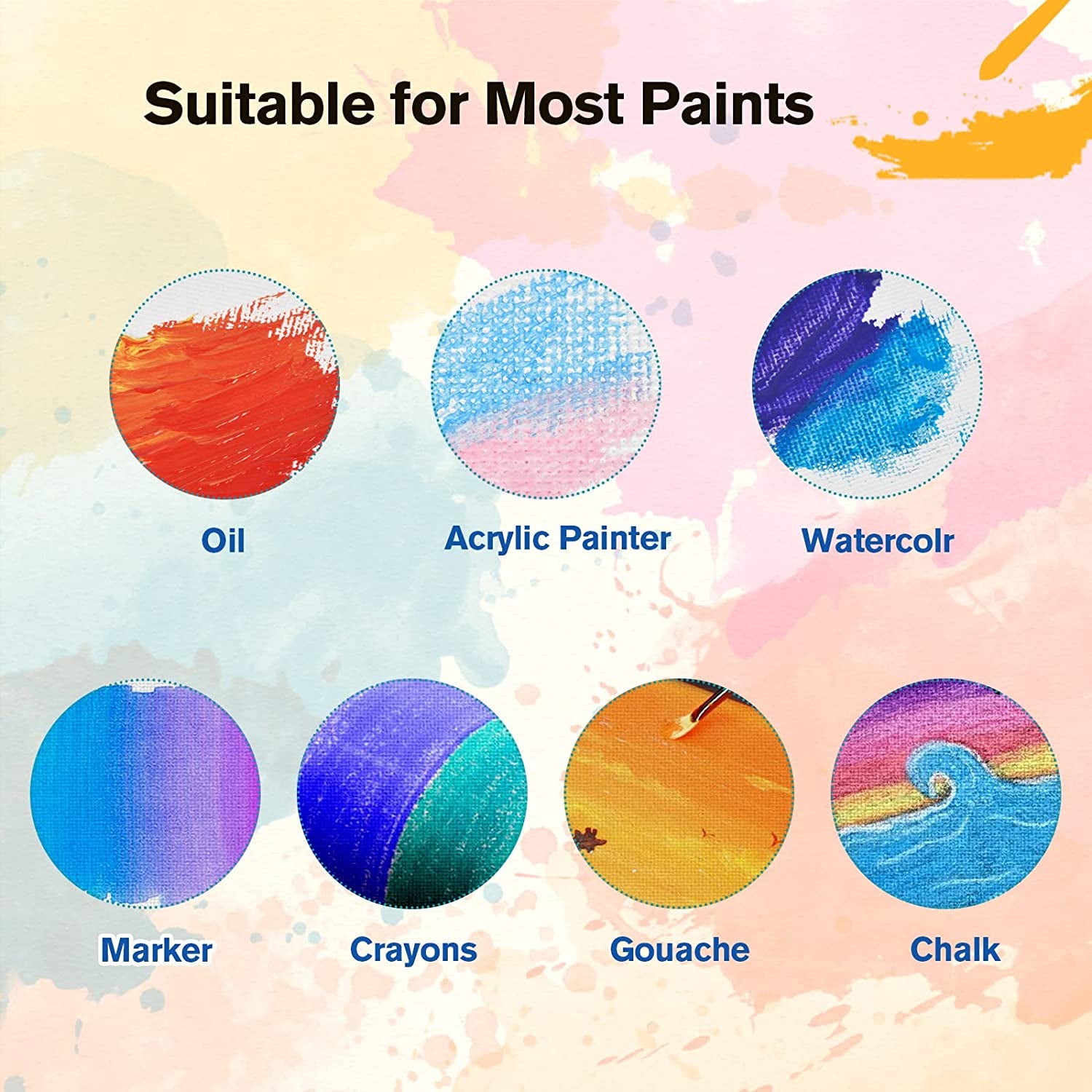 8 Pack 8X10 Inch Canvas Boards for Painting Canvas Panels Painting Canvas-Gesso Primed Acid-Free 100% Cotton Canvases for Acrylics Oil Watercolor Tempera Paints