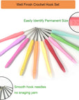 Set of 10 Small Size Crochet Hook Set, Ergonomic Handle Crochet Hook Needles for Arthritic Hands, Thread Crochet Steel Lace Hooks Size 0.5Mm to 2.75Mm