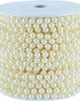 5Mm Faux Pearl Beads Garland Pearl Bead Roll Strand for Wedding Party Decoration, 99 Feet Roll (Ivory)