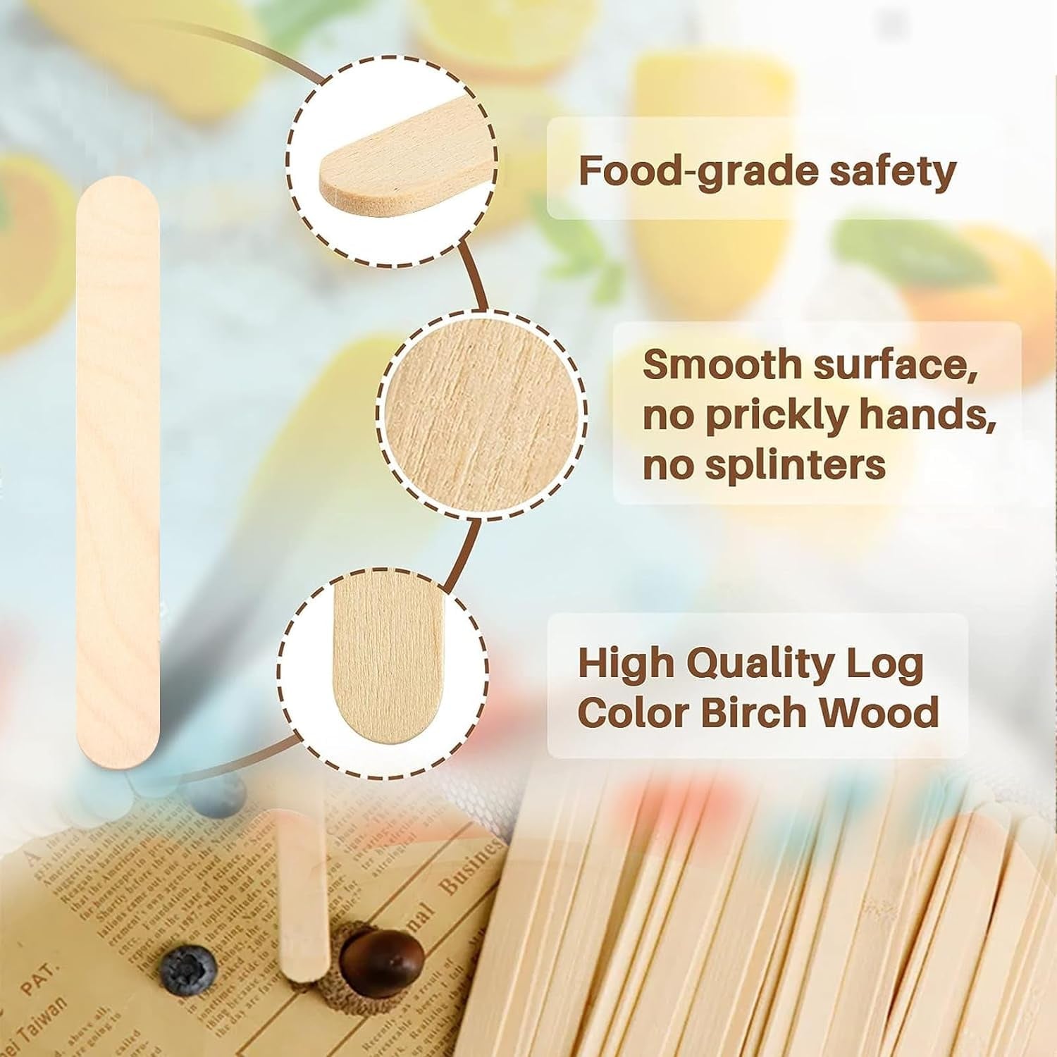 4.5" Craft Ice Cream/Popsicle Sticks/Natural Wood/Diy Projects- Pack of 210