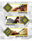 Stone tting Prong and Bezel t, t of 3 Jewelry Stone tting Tools, Jewelry Stone Prong Pusher, Durable Tips, Ergonomic Wooden Handles