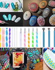 19PCS Mandala Dotting Tools Set with a Zipper Storage Bag for Painting Rocks,  Mandala Stencil Ball Stylus Paint Tray Set