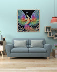 5D Phoenix Diamond Painting Kits for Adult, Fire Phoenix Full Drill round Diamond Cross Stitch Colorful Painting by Number Rhinestone Embroidery Arts Craft Diamond Art 12X12 Inch