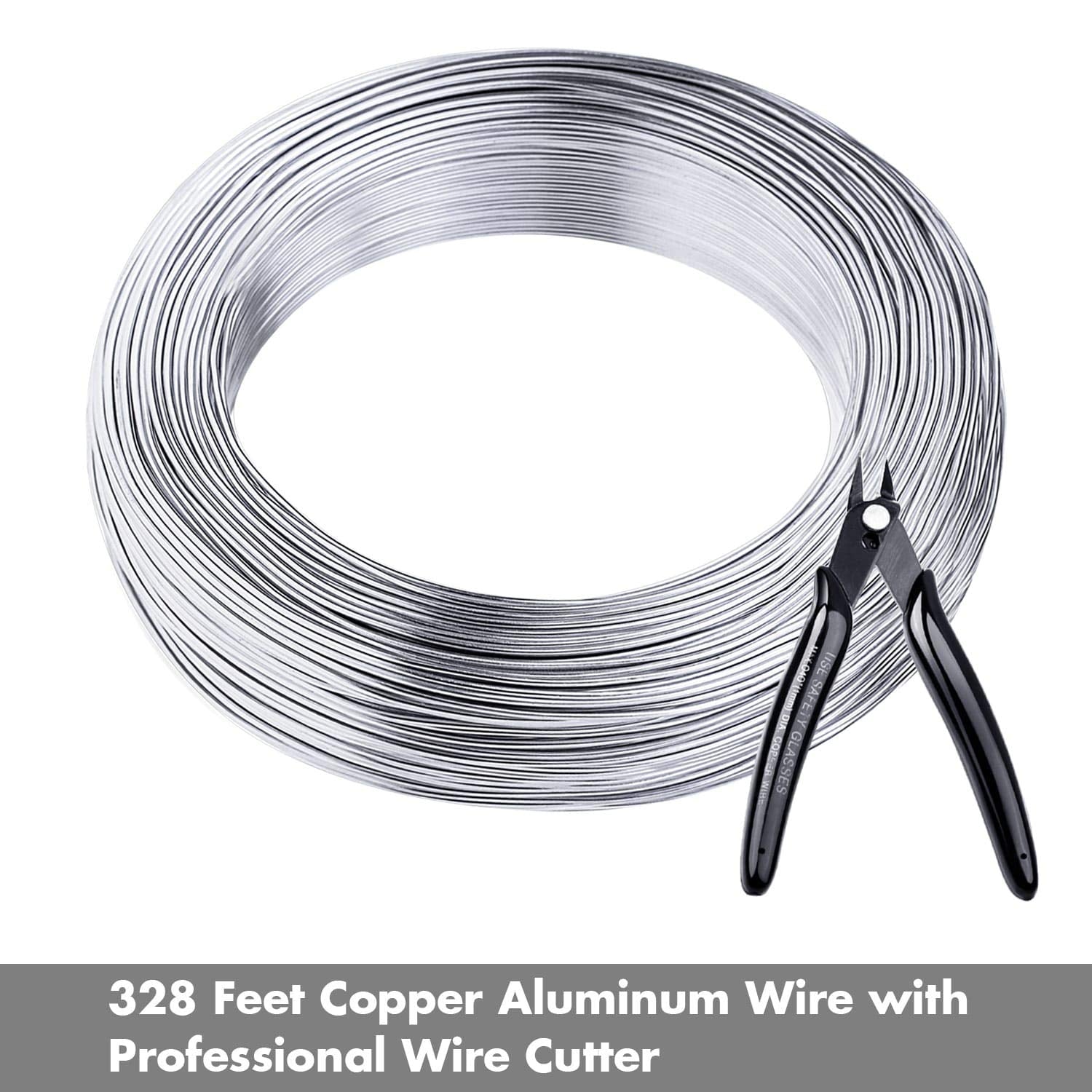Aluminum Wire,  18 Gauge 328 FT Metal Wire Bendable Sculpting Aluminum Wire 1Mm for Crafts Jewelry Making Beading Floral (Silver)