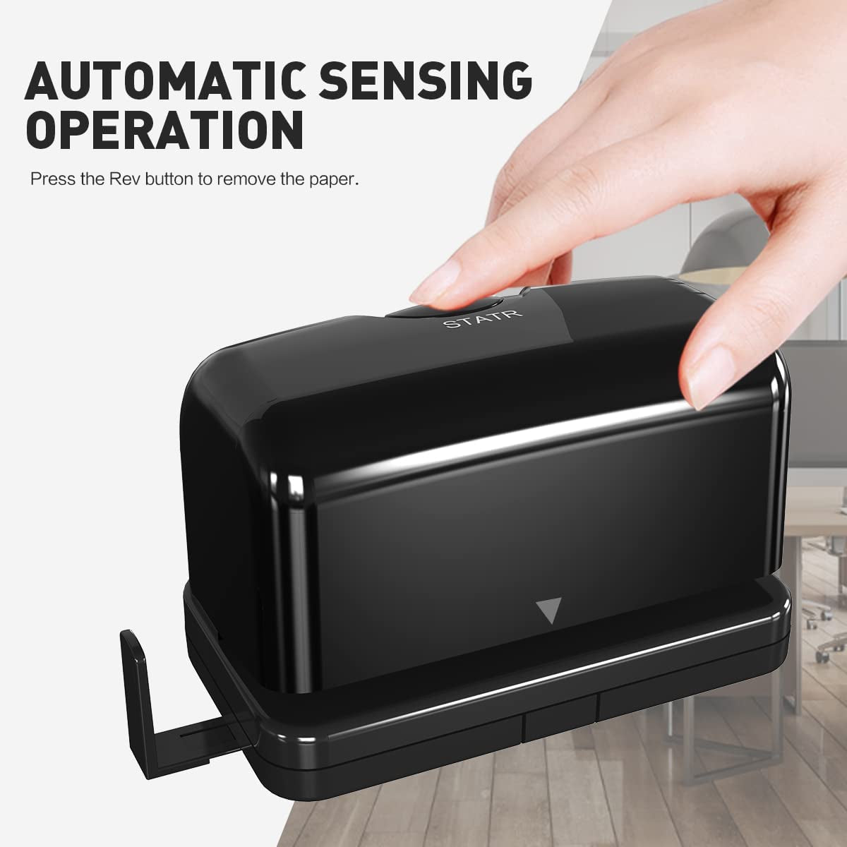 Electric 2 Hole Punch, Black Hole Punch,Punches up to of 12-15 Sheets Paper, AC or Battery