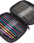 22Pcs Crochet Hooks Set,  Aluminum Handle Knitting Needles, Multicolor Crochet Needles for Yarn Craft, 0.6~6.5Mm
