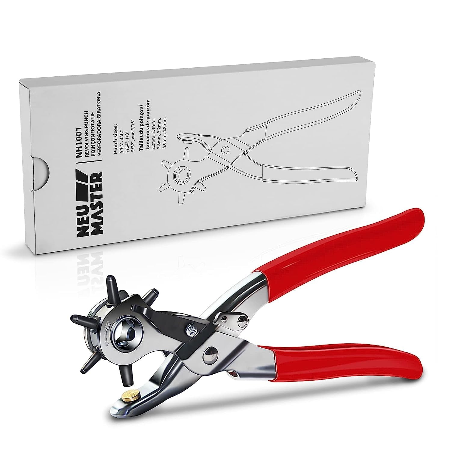 Hole Punch,  Heavy Duty Leather Hole Puncher for Belts, Watch Bands, Straps, Dog Collars, Saddles, Shoes, Fabric, DIY Home or Craft Projects