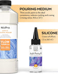 Acrylic Pouring Kit, Artist Starter Supplies Including 19 Colors Acrylic Paints,Pouring Medium, Silicone Oil, Canvases, Gloves, Strainers, Mixing Stick, Instructions for Flow DIY Painting