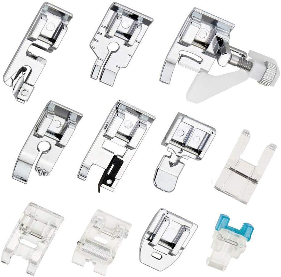 Presser Feet Set 11Pcs Snap on Sewing Machine Foot for Brother Singer Janome Babylock Kenmore Low Shank Sewing Machine Use