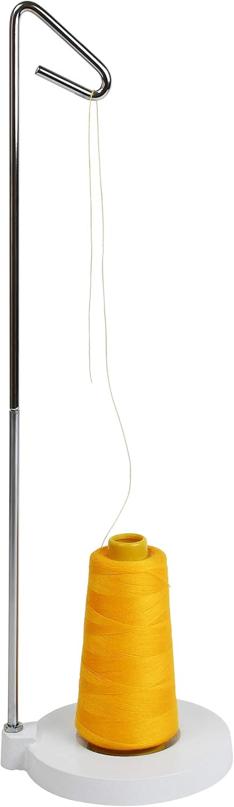 Heavy Duty Single Cone or Spool Thread Stand - Cast Iron Metal Stand - White Single Cone Embroidery Thread Holder - Fits All Threads for Sewing Embroidery Serger