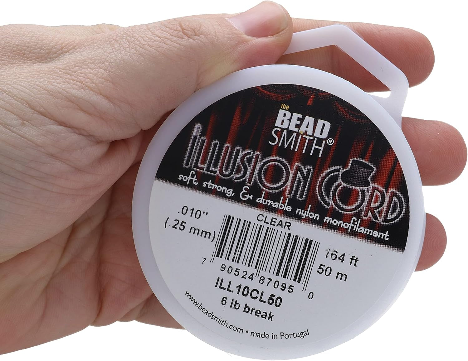 Illusion Cord – Durable Nylon Monofilament – Clear Color, 0.254Mm Diameter, 50-Meter Spool – Jewelry Making Cord for Creating Necklaces, Bracelets and DIY Crafts