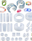 30Pcs Resin Jewelry Molds, Jewelry Molds for UV Resin, Resin Silicone Molds Kit with Bracelet Molds,Pendant Molds,Ring Molds for Epoxy Resin