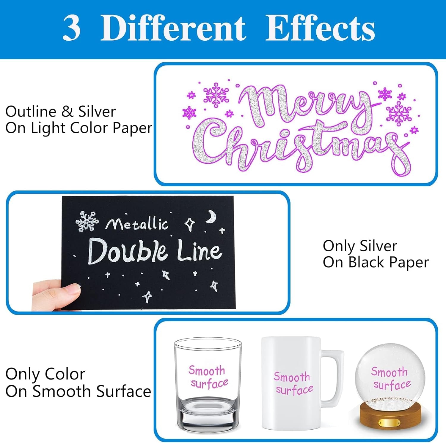 Shimmer Markers Outline Double Line: 24 Colors Glitter Metallic Pen Set Super Squiggles Sparkle Cool Fun Self Sparkly Kid Age 4 8 10 12 Girl Gift Doodle Supplies Art Craft Girl Stocking Stuffer