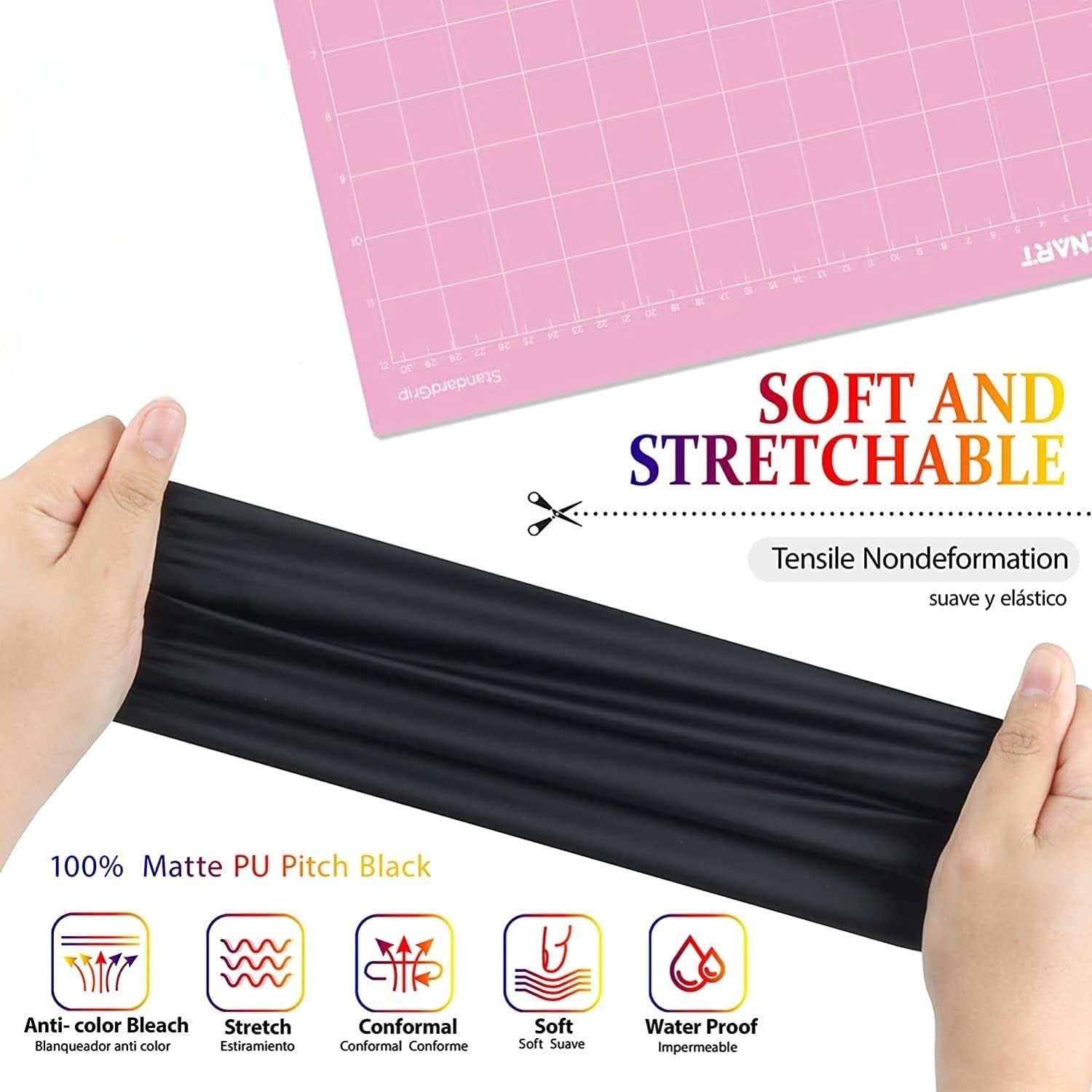 HTV Black and White Heat Transfer Vinyl Rolls, 12&quot; X 20Ft HTV Iron on Vinyl for Shirts, Black &amp; White Vinyl for Cricut, Cameo, Heat Press Machines (2 Rolls 12 Inches X 10 Feet Each)