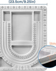 The Bead Board with Clear Cover,Grey Flocked,6 Recessed Compartments,3 U-Shaped Channels,Design Boards for Jewelry Bracelet Necklace Making DIY