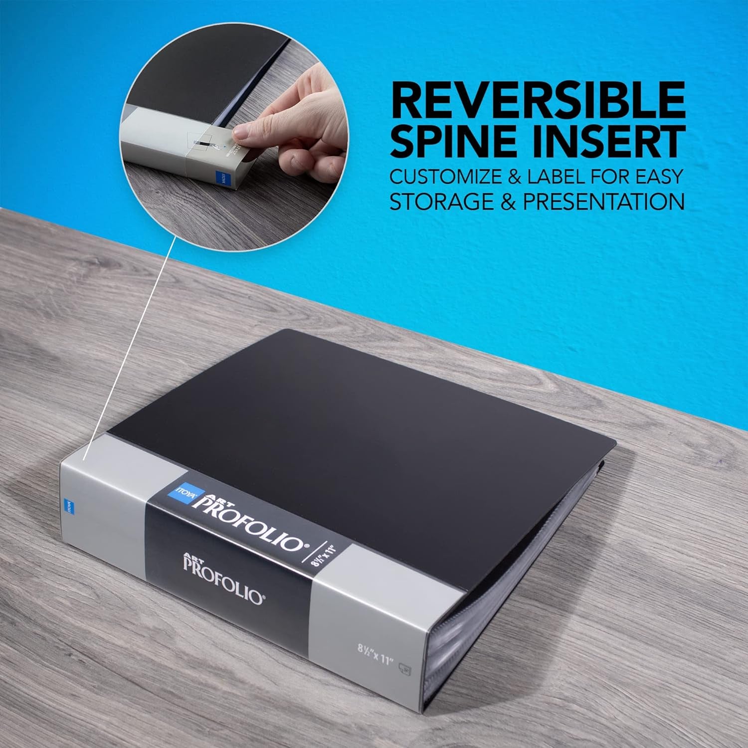 Original Art Profolio 8.5X11 Black Art Portfolio Binder with Plastic Sleeves with 180 Pages - Portfolio Folder for Artwork with Clear Sheet Protectors - Presentation Book for Art Display