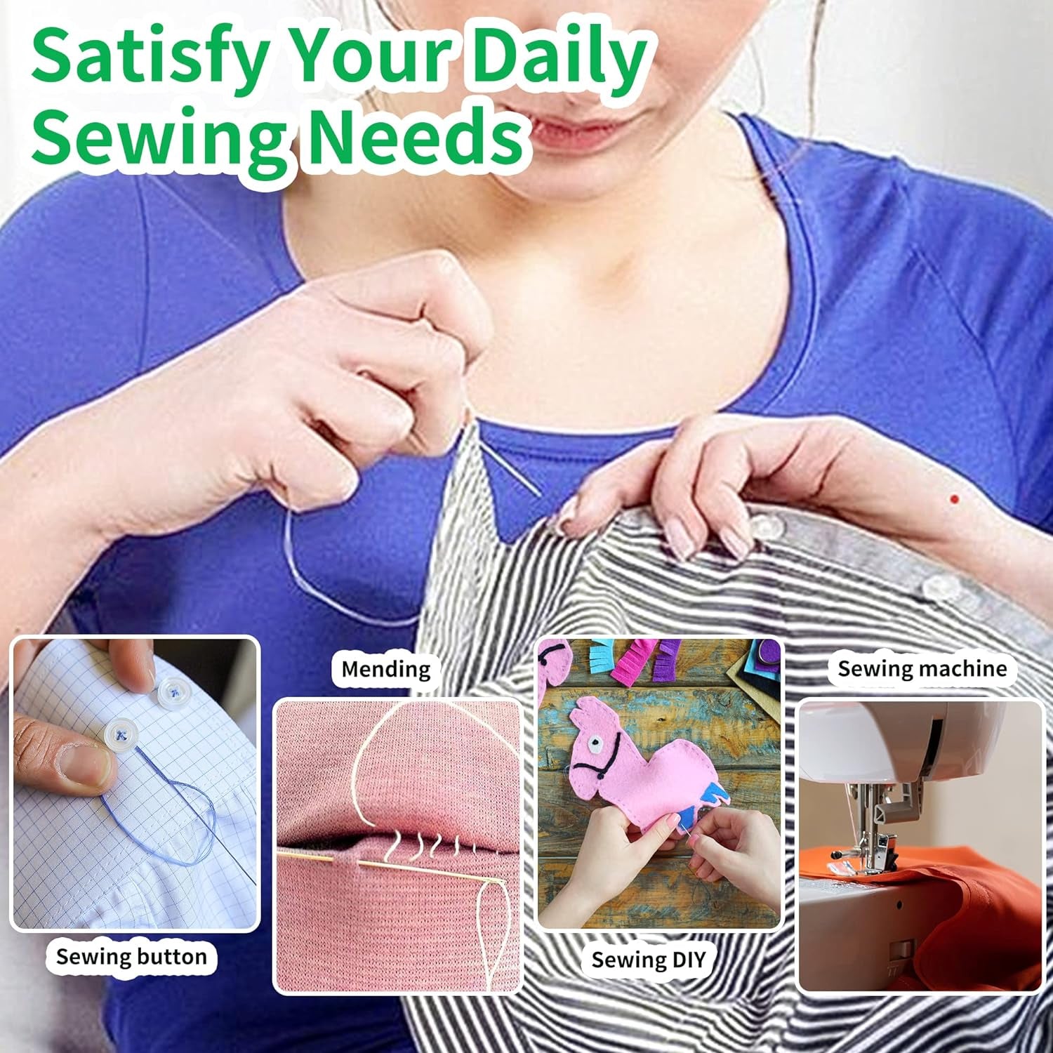 Large Sewing Kit for Adults, 235 Pcs Needle and Thread Kit with Basic Sewing Supplies and Accessories for Travel Small Fixes, Emergency Repairs, Hand Sewing, Beginners, Starter