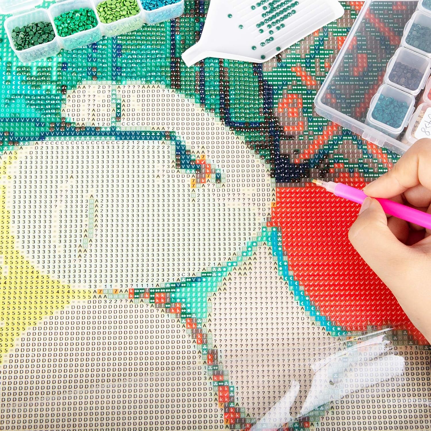 280 Slots Diamond Painting Storage Containers Diamond Accessories and Tools Boxes Bead Organizer 28 Grids 10Pcs with 400Pcs Label Stickers for Nail Craft