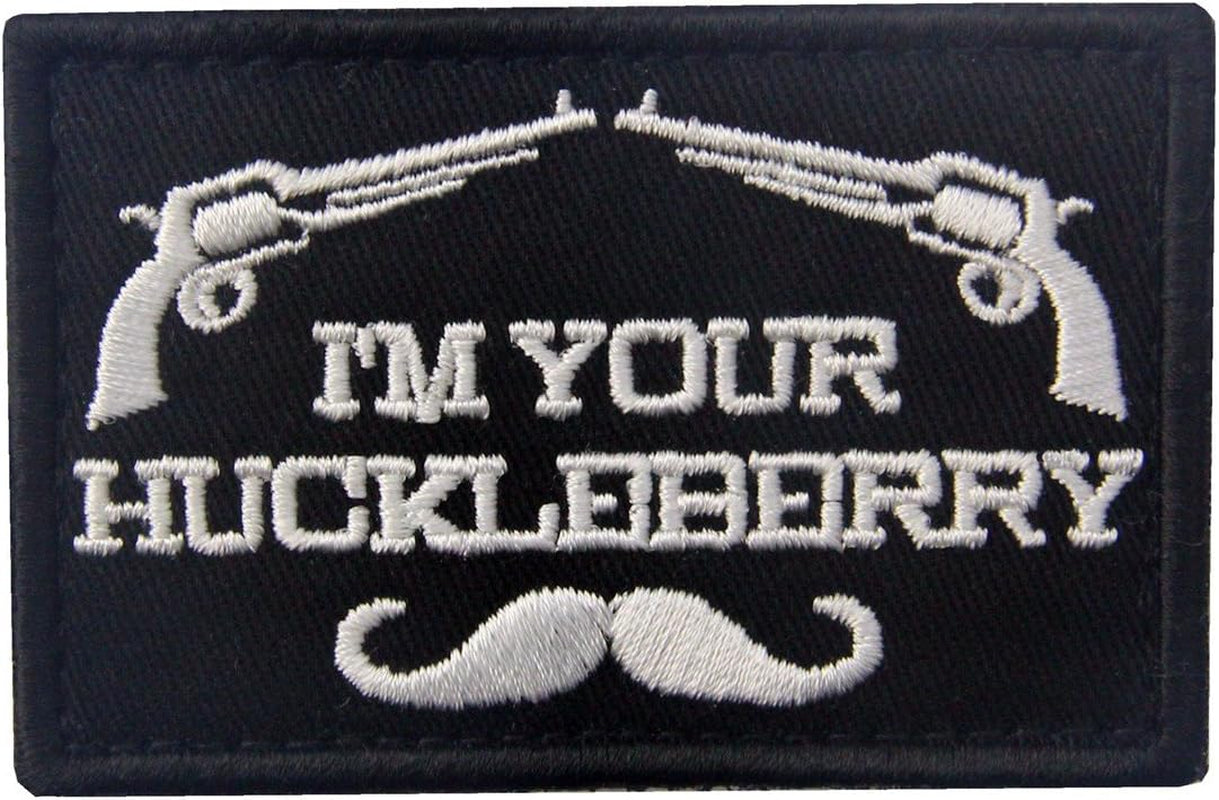 I'M Your Huckleberry Patch Embroidered Tactical Applique Army Morale Hook & Loop Emblem, Red