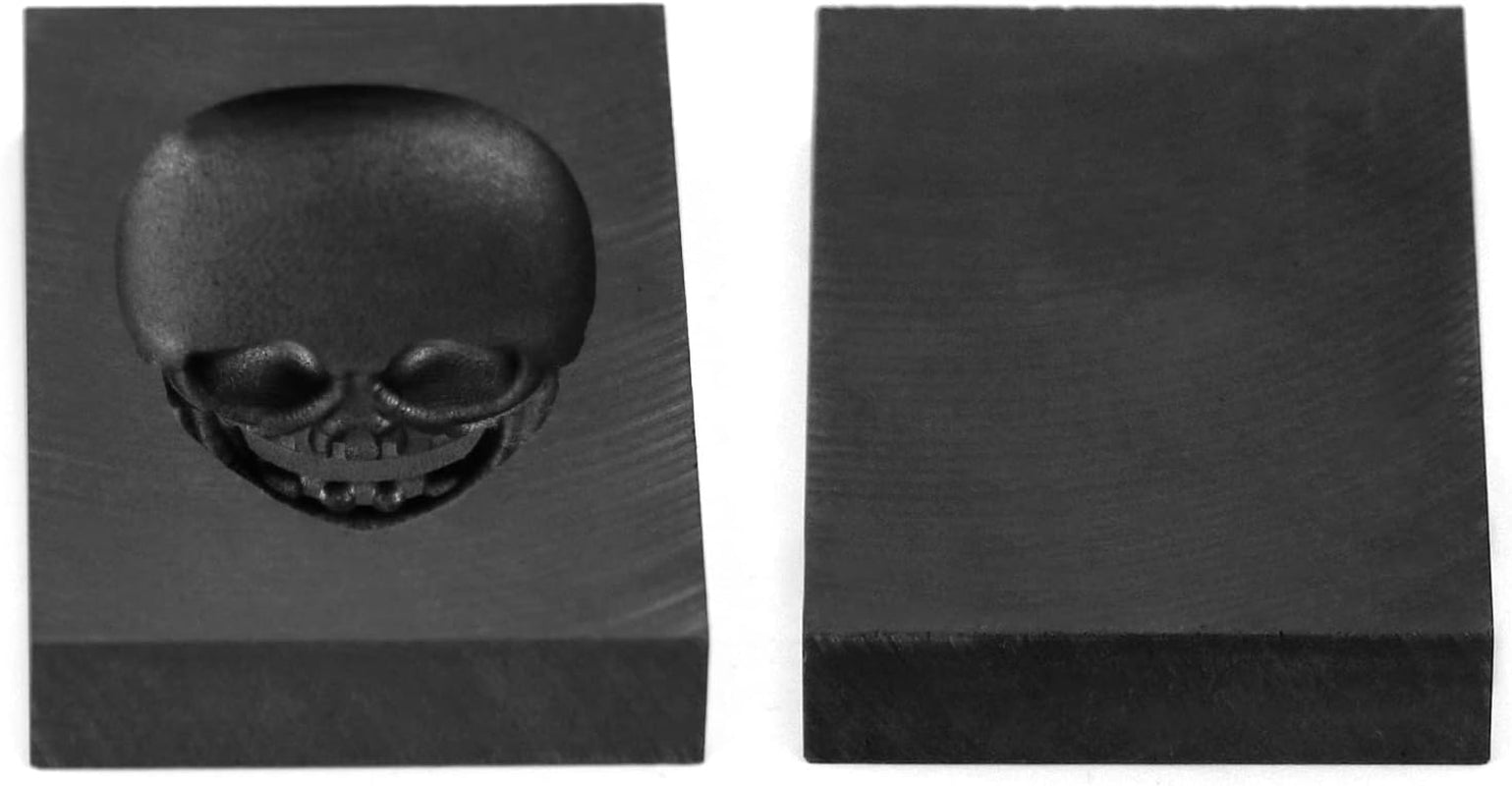 Casting Mold, Skull Graphite Casting Ingot Mold Crucible Mould for Melting Casting Refining Gold Silver Metal Aluminum Copper Brass (60Mm X 40Mm)