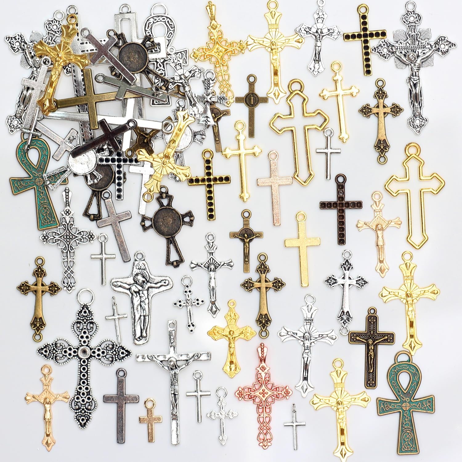 100 Gram Metal Charms for Jewelry Making, Silver & Gold, Bulk Pack for Bracelets, Necklaces, Crafts