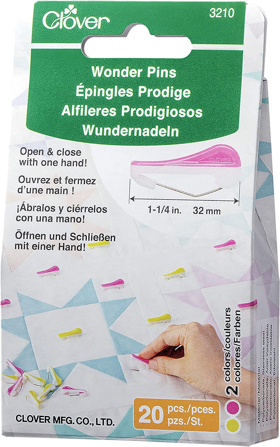 Wonder Sewing Pins, Yellow and Pink