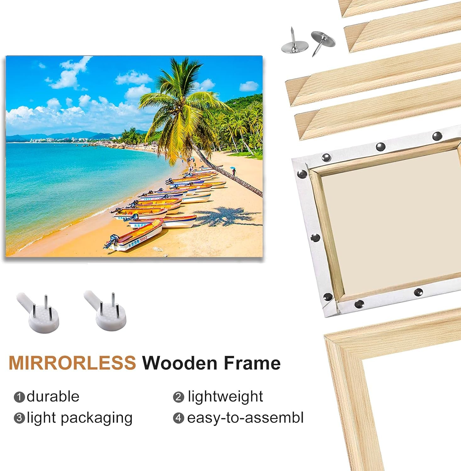 DIY Canvas Stretcher Bars 16X20 Inch Canvas Frame - Easy to Assemble, Gallery Wrap Oil Frame Kits Canvas Wood Stretcher Bars- for Oil Paintings, Prints, Paint