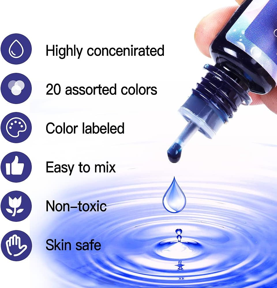 Oil-Based Candle Color Dye Non-Toxic Non-Irritating 20 Colors for DIY Candle Making Supplies - Vibrant Concentrated Candle Coloring for Soy Wax Dyes, Beeswax, Gel Wax, Candle Making Kit