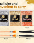 Gold Foil Flakes for Resin -15G, Jewelry Making, Imitation Gold Foil Flakes Metallic Leaf for Nails, Painting, Crafts, Slime and Resin Jewelry Making (Gold, Silver, Copper Colors)